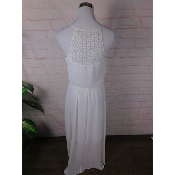 Bisou Bisou White Sleeveless Lace Overlay Dress Size 4 Made Of Polyester With Co - Picture 4 of 12